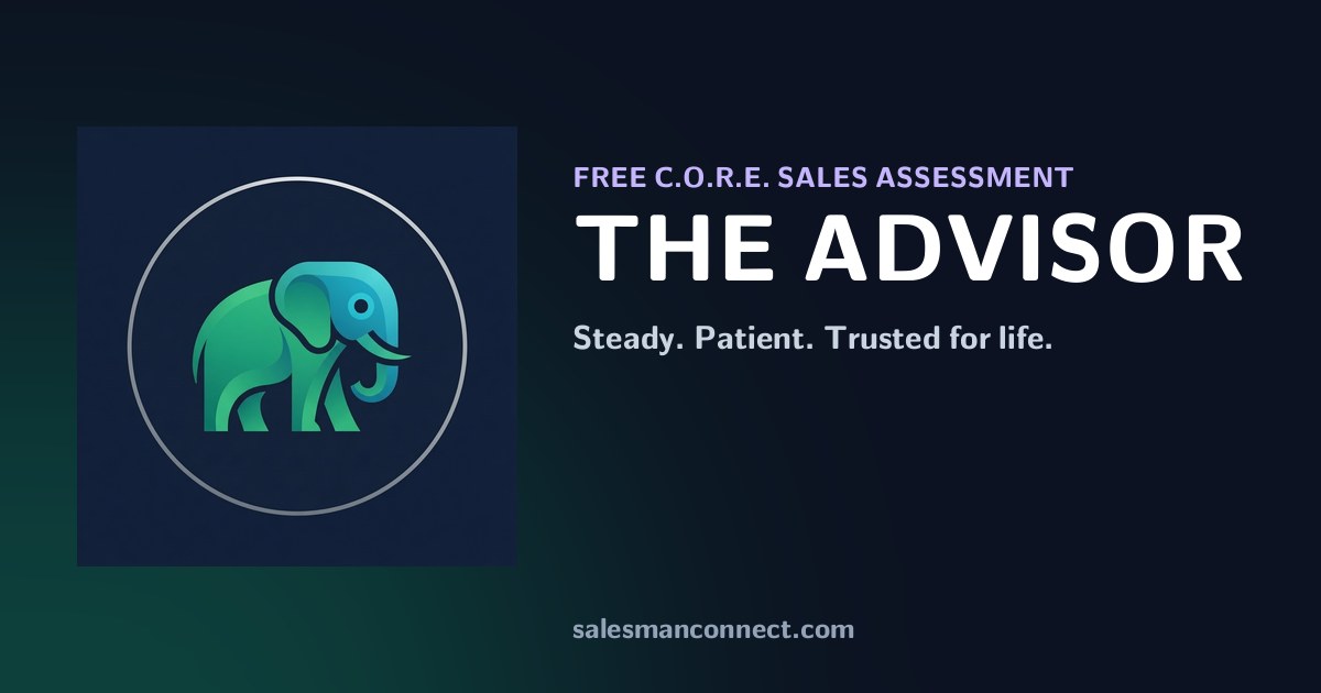 The Advisor, free C.O.R.E. sales personality assessment result